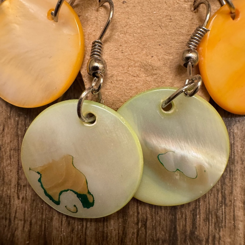 Multicolor Shell Earrings - Picture 2 of 3